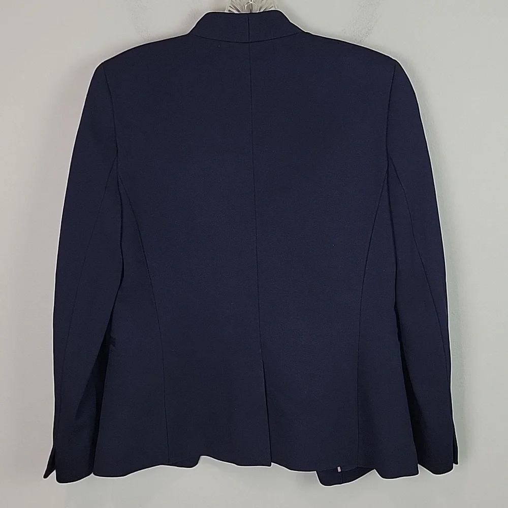 H2743 J. Crew collarless blazer navy blue size 2